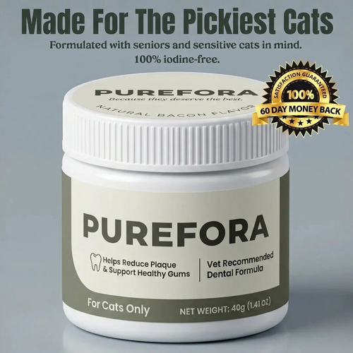 Protect your cat from plaque buildup and expensive vet bills with PureFora