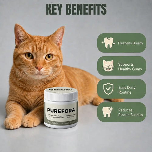 Protect your cat from plaque buildup and expensive vet bills with PureFora
