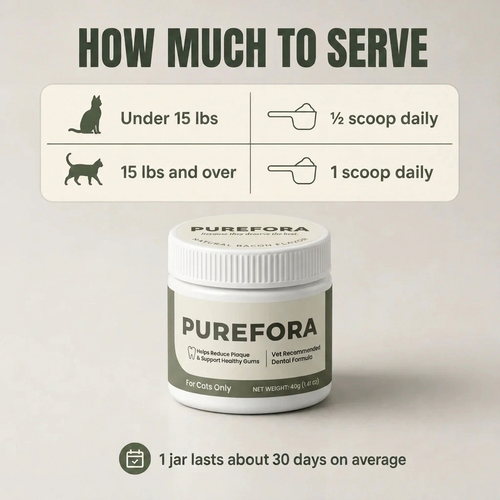 Protect your cat from plaque buildup and expensive vet bills with PureFora