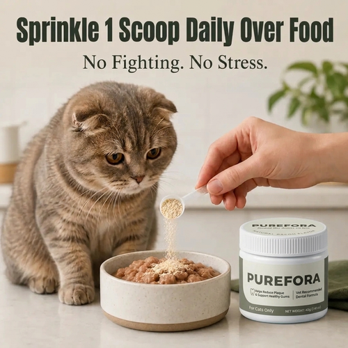 Protect your cat from plaque buildup and expensive vet bills with PureFora